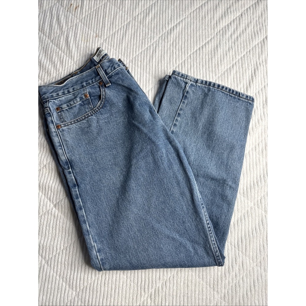 Levi's 505 Jeans Men's 38x30 Regular Fit Blue Vintage Pants Light Wash Denim